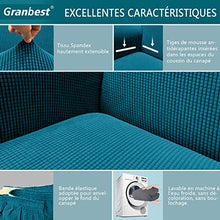 Granbest - Copridivano estensibile in tessuto jacquard 1 pezzo per divano 4 posti con braccioli, rivestimento per divano (4 posti, blu/verde)