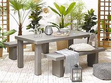 Beliani Set Mobili da Giardino Tavolo e 2 Panchine in Cemento Grigio TARANTO
