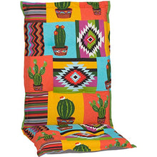 beo HL Nizza BE912 Cuscino per Sedia da Giardino con Schienale Alto, Design Messicano, Arancione, Giallo Cactus, Gelb