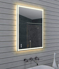 Lux Design specchio da bagno con dimmer, caldo e freddo bianco e interruttore touch 80 x 60 cm