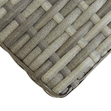 E E-NICES Panchina da Giardino 120 cm Grigio Polyrattan Massello d'Acacia