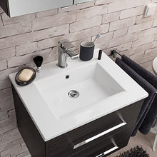 Facchellmann - Set mobili da bagno B.Perfect, 3 pezzi, con mobiletto sottolavello, con lavabo in ceramica da appendere, 60 cm e specchio da bagno a LED