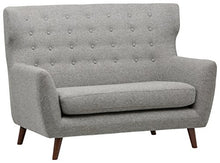 Marchio Amazon - Rivet, divanetto trapuntato modello Hawthorne, stile mid-century moderno, larghezza 145 cm, colore argento