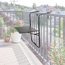 PrimeMatik - Tavolo Pieghevole in Metallo per Balcone 60x40 Nero