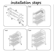 &ripiano di stoccaggio Scaffale da cucina, sala da pranzo Car Vegetable Rack Bagno in acciaio inossidabile Scaffalatura a 3 ripiani Scaffale di finitura