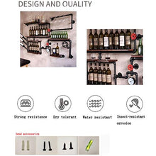 MoDi Wine Rack Retro Style Industriale Tubo di Acqua a Parete Vino Rack (L70 * W20 * H70cm)