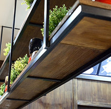 Retro Flower Racks-Legno massello e Ferro da Stiro Reception Reception Parete pensile sospeso Sospensione soffitto Rack Flower Stand per Soggiorno e Balcone 001 (Size : 100 * 30 * 80cm)