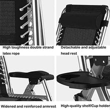 BJH Sedia a Sdraio Sedia Pieghevole Sedia a Sdraio Lettini reclinabili Zero Gravity Patio Sedia a Sdraio Supporta 200 kg