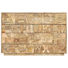 SKM Mobile Alfabeto 6 Cassetti 120x35x79 cm Legno Massello Mango