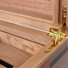 NANXCYR Cigar Humidor Classic Sigarette Legno Cedar Storage Box Humidor Caso Handcrafted Organizzatore per 100 sigari, Marrone, con igrometro