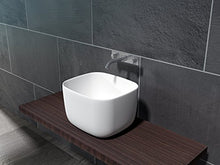 Lavabo da appoggio PB2094 in pietra solida (Solid Surface) - 46 x 40 x 30,3 cm - bianco opaco, Coperchio piletta supplementare:senza coperchio supplementare