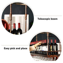 WLABCD Scaffale per Vino, Parete, Bar, Ristorante, Bottiglia per Vino, Soffitto per il Soffitto Sa Regolabile Hanging Holder Metal Iron Vino Glass Glack Rack,100 * 35 Cm,Bronzo