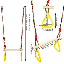 ValueHall Altalena con Anelli da Ginnastica con Anelli di Plastica y Corda Regolabile per Bambini Trapezio in Legno V7110B