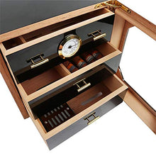 LiféUP Mobiletto per sigari, Foderato in Legno con 4 cassetti decenti, Set di scatole per sigari, Mobile in Legno di Cedro