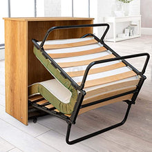 Le Chic Arredamenti Mobile Letto Singolo a Scomparsa con Materasso Alta densità e Rete a doghe Struttura Girevole Finitura Rovere Tabacco