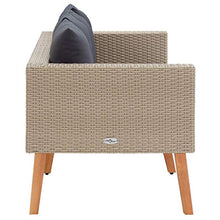 Divano da giardino a 2 posti con cuscini in polyrattan beige
