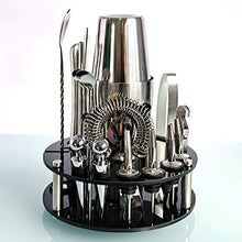YLJB Strumenti per La Preparazione di Cocktail BARTANDER Kit 20 Pezzi Boston Cocktail Shaker Set Rotante Suit da Staffa Rotondo per Bevande Miste Jigger per Cena Portatile