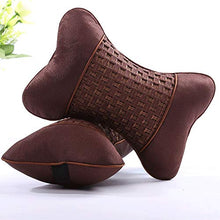 Yongyong Poggiatesta Auto Traspirante Cuscino Collo per Auto Cuscino Poggiatesta Massaggiante in Carboncino di bambù 29cm * 19cm (Color : Dark Brown)