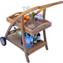 Teako Design - Carrello portavivande Teramo con 2 ripiani + vassoio