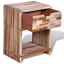 FAMIROSA Comodino con Cassetto in Legno di Recupero di Teak