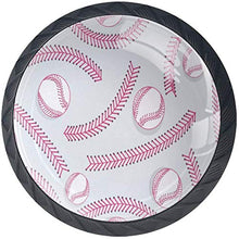 Baseball Laces Pattern Sport Pomelli per Porta Set di 4 Pomelli per Mobili Manopole per Cassetti Cucina Armadio Vetro