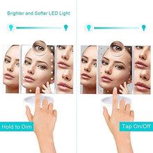 Specchio Touch Screen con 22 LED Light Light Lanciatura 3 Piegabile Specchi per vanità Flessibile Compatto