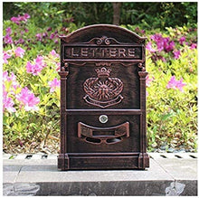 YONGYONGCHONG Cassetta delle lettere per posta elettronica esterna Mailbox Villa Letter Box Cast Alluminio Rust Sun Pattern Letterbox parete – Thin Magazin Postbox di sicurezza c