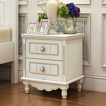 MHUI Comodino Comodino in Legno Bianco a 2 cassetti, cassettiera a 2 cassetti