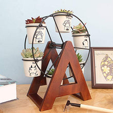 Supporto da Fiori Mini per Desktop, Supporto per Piante girevoli a 360 ° in Legno Massiccio, pianta per Stand per Piante Multiple
