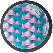 Modello di sirena di pelle di coda di pesce rosa blu Pomelli per Porta Set di 4 Pomelli per Mobili Manopole per Cassetti Cucina Armadio Vetro