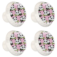 Maniglie per cassetti Manopole per cassetti Manopole rotonde Confezione da 4 per armadietto, cassetti, cassettiere, cassettiere ecc. I Panda E Il Bambù