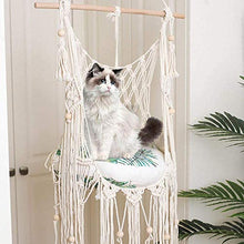 CNMYDZ Amaca Gatti, Confortevoli sedie impiccanti robuste, Sedia Beige Hammock, Corda appesa in Cotone