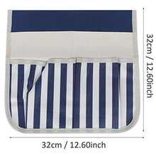 Eddwiin 2PCS Sgabello da Giardino per Sgabello da Giardino Borsa da Appendere Custodia in Tessuto Oxford Durevole(Strisce Blu e Bianche)