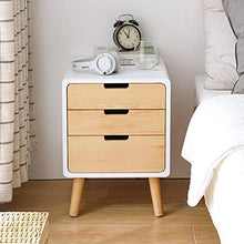 WALNUTA Comodino dal Design Semplice e Moderno a Tre cassetti, Mini armadietto da Camera da Letto in Legno massello da Comodino