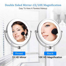 HGXC Specchio ingranditore Specchio per Trucco Specchio da Barba per Bagno con luci e ingrandimento, Spina UK