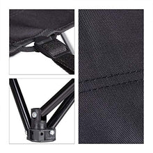 Relaxdays Sedia da Campeggio con Poggiapiedi, Pieghevole con Porta Bevande & Braccioli, Max. 120 kg, Nero