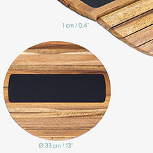 Navaris Vassoio Bracciolo Divano/Poltrona in Legno 33x33x1cm - Copribracciolo Portatelecomando Portabicchieri - Mini Tavolino per Aperitivo su Sofa