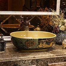 Lavabo Ovale da Bagno Retro Creative Jingdezhen Ceramic Hotel Lavabo antispruzzo Lavabi