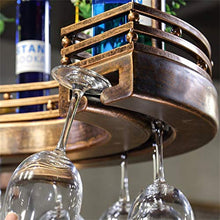 WAN Cremagliere del Vino Appeso scaffale per Vino in Metallo, Ferro Europeo e Legno Bicchiere di Vino Hanging Rack Calice Holder (Dimensioni: 80 * 25 * 12 cm)