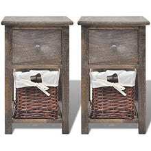 vidaXL 2x Comodini Chic Stile Rustico in Legno di Paulownia Marrone Mobiletto
