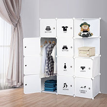 homcom Armadio Armadietto Guardaroba Scaffale 10 Cubi Mobiletto Modulare 111×47×145cm Bianco
