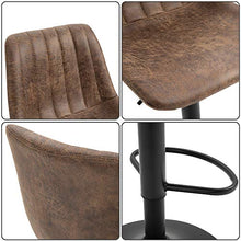 benzoni Set 2 Sgabelli Imbottiti 43x46,5x91-10 cm in Similpelle Marrone