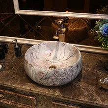 Lavabo Rotondo da Bagno Lavabo Antiscivolo in Ceramica Retro Ceramic Marble Hotel Lavabi