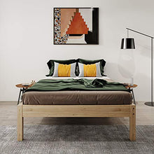 Keebgyy Telaio in legno di abete rosso massiccio, con gambe di supporto, per camera da letto, colore naturale, 140 x 200 cm