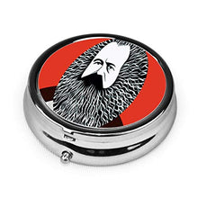 Contenitore per pillole per pillole con pinguino di Natale, mini organizer rotondo per pillole, elegante e portatile, con 3 scomparti