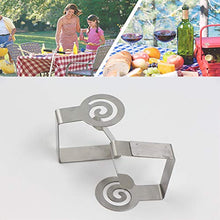 Jingming - Fermatovaglia in acciaio inox, 4 pezzi, per tavoli spessi, tavolo da giardino, ideale per casa, ristorante, caffetteria, colore argento