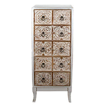 Vidal Regalos Mobile cassettiera Sinfonier bianco legno 5 cassetti design rustico antico 115 cm