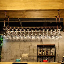 MFLASMF Wine Rack Ceiling Wine Racks | Hanging Wine Glass Holder | Vintage Wine Bottle Holder | Rustic Wall Mounted Wine Holder | Stemware Holder| Adjustable Height,Black,90X35CM