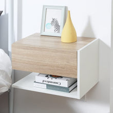 giordano shop Set 2 Comodini Sospesi 46x30x30 cm in Truciolato Rovere e Bianco
