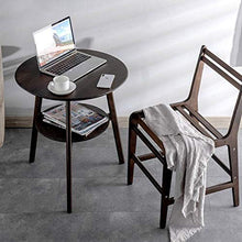 Jcnfa-Tavoli Tavolino Rotondo del Divano, Doppio Tavolo da stoccaggio, tavolino da caffè del Balcone, tavolino Multifunzionale, Gambe di bambù, 2 Colori